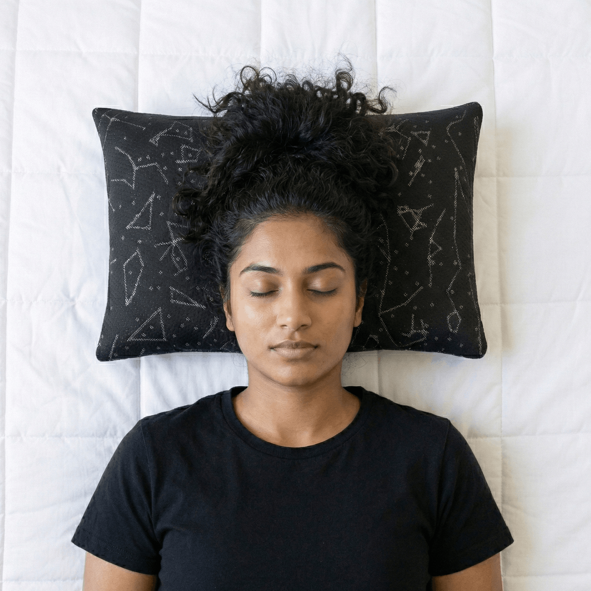 Back Sleeper on Premium Buckwheat Pillow with Galaxy Design Tencel Cover