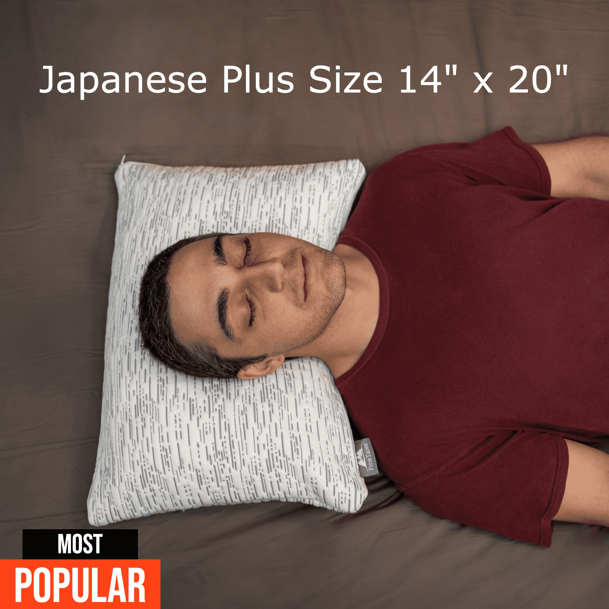 Buckwheat Pillow - Platinum Edition with Bamboo Cover - Back Sleepers on Japanese Plus Size 14x20 inches