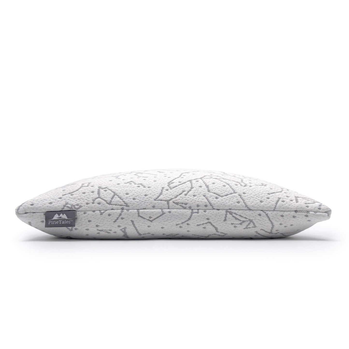 Full Side Profile of Buckwheat Pillow Platinum Edition showing the overstuffed 6-7 inches thick loft