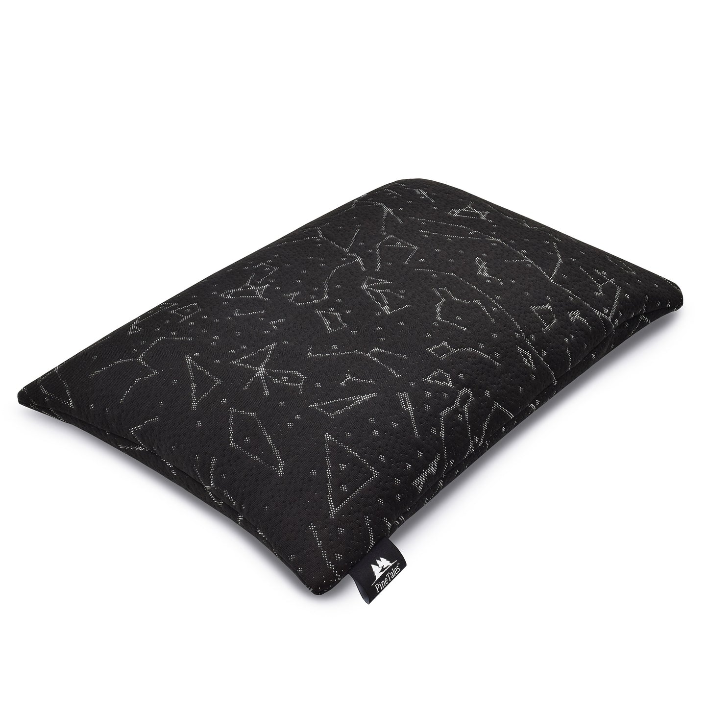 Top Side View of Platinum Buckwheat Pillow with Tencel Cover