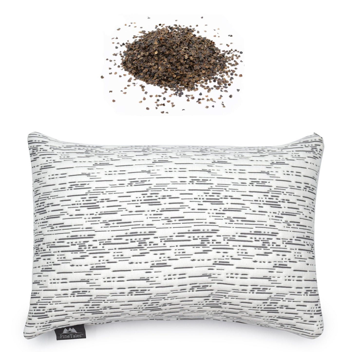 Buckwheat Pillow – Travel Edition with Removable and Washable Horizon Design Bamboo Cover