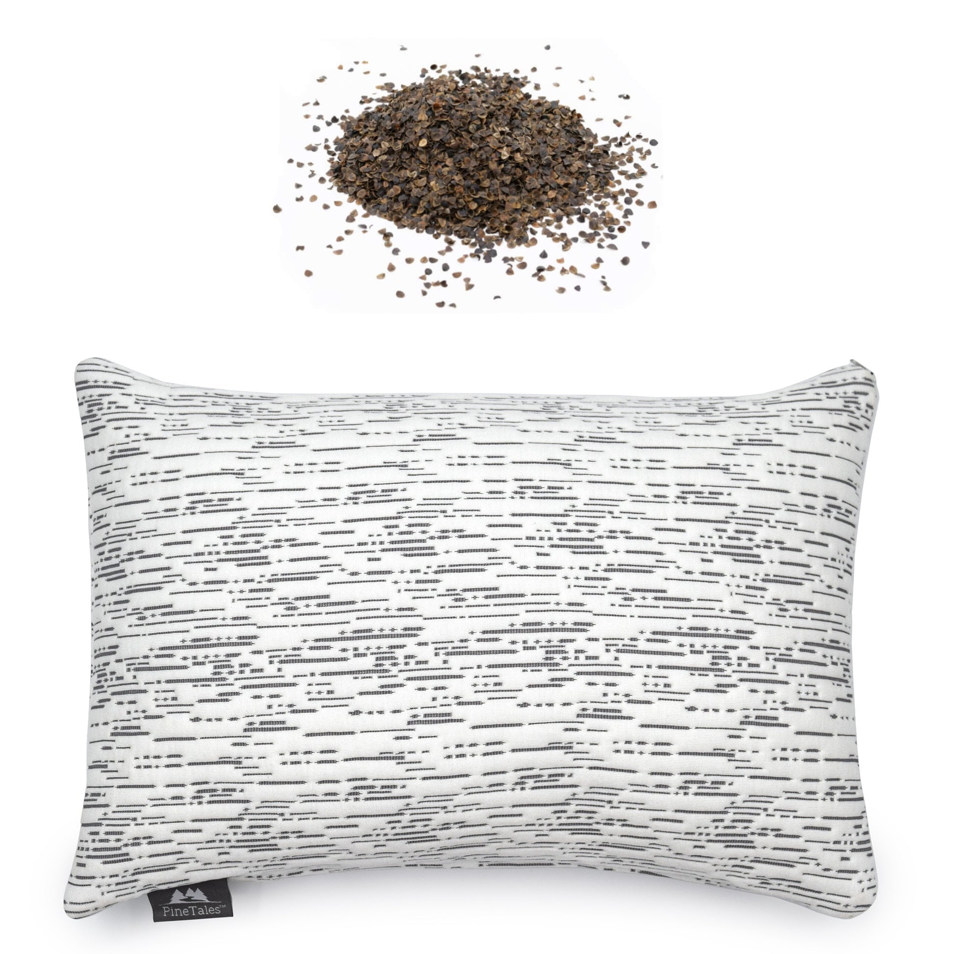 Buckwheat Pillow – Travel Edition with Removable and Washable Horizon Design Bamboo Cover
