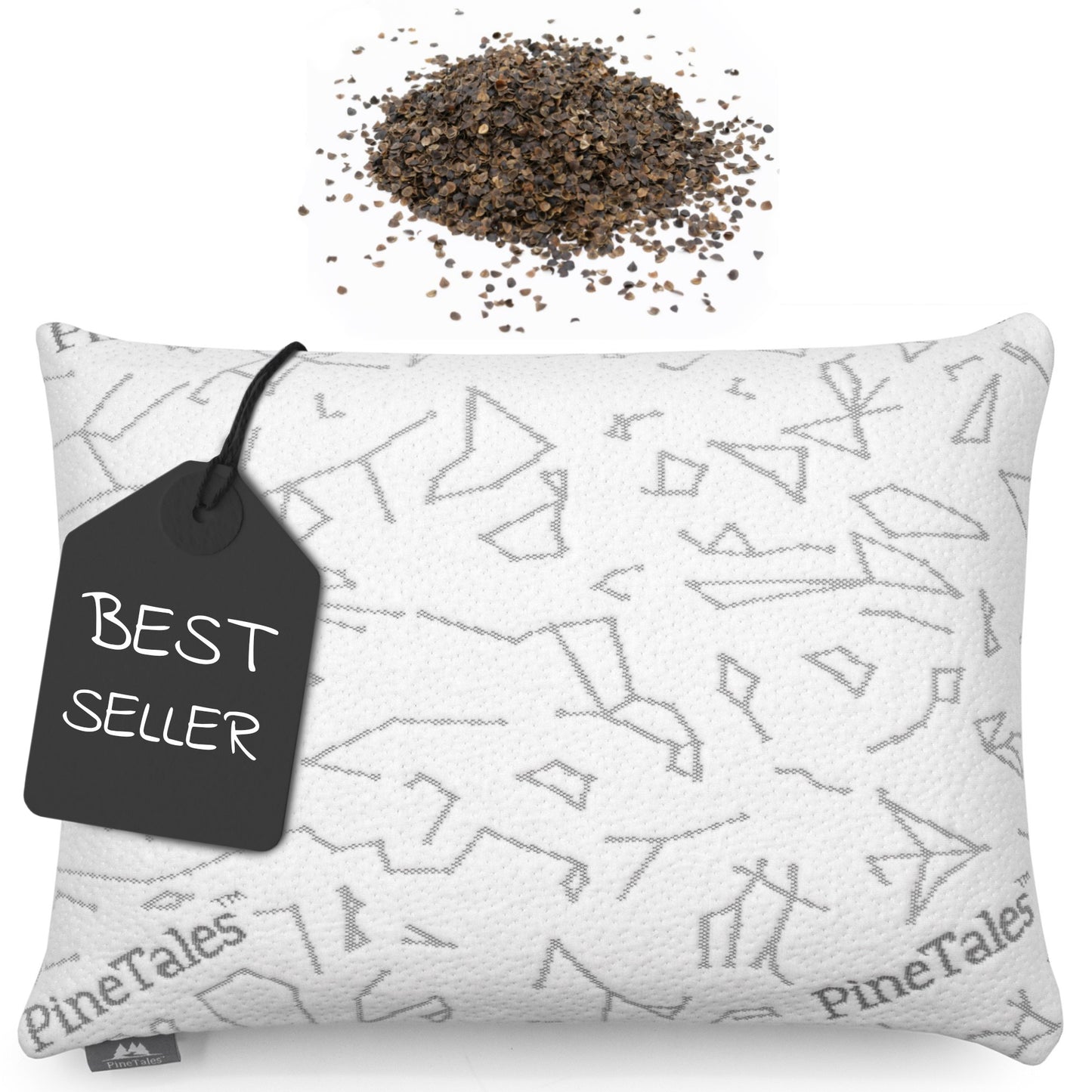 Buckwheat Pillow Model with Designer Bamboo Pillowcase by PineTales - STAR