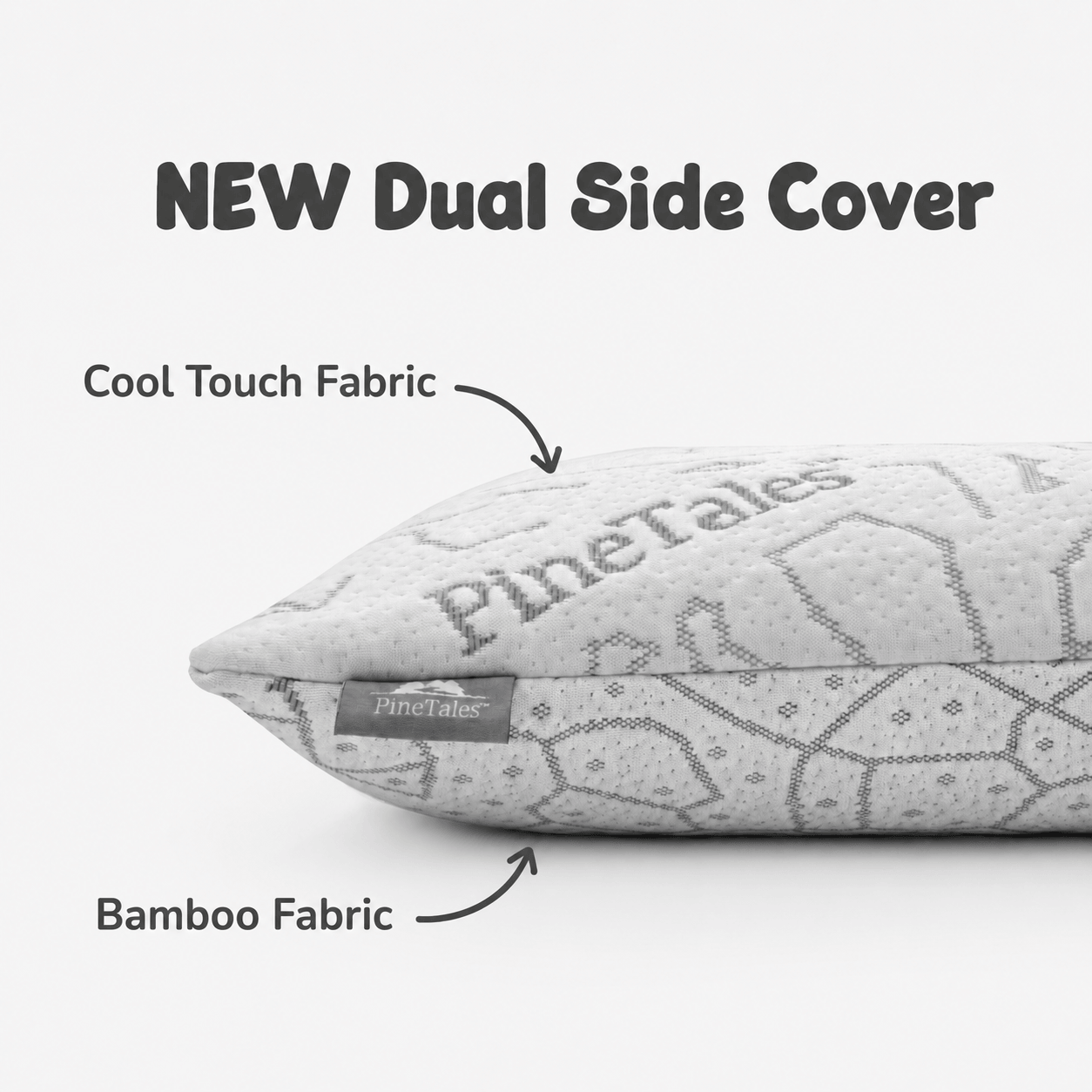 Signature Buckwheat Pillow with Dual Side Cover with one side cool-touch and the other side bamboo fabric