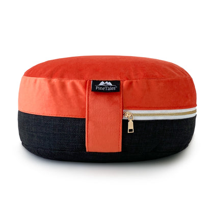 Meditation Pillow Orange Premium Model Main Image Front Profile View