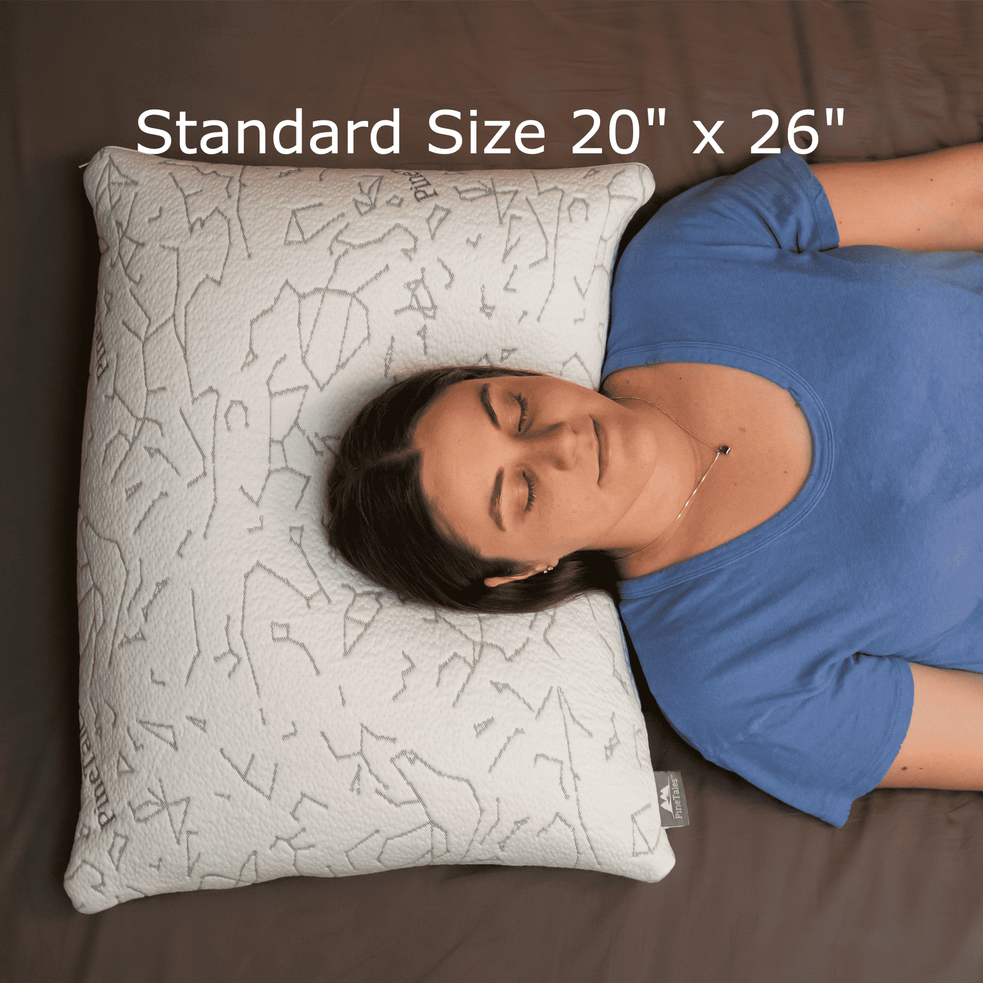 Millet Hull Pillow with Super Thick Star Constellation Design Bamboo Pillowcase - Woman Sleeping on Standard Size Pillow