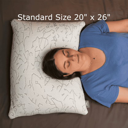 Millet Hull Pillow with Super Thick Star Constellation Design Bamboo Pillowcase - Woman Sleeping on Standard Size Pillow