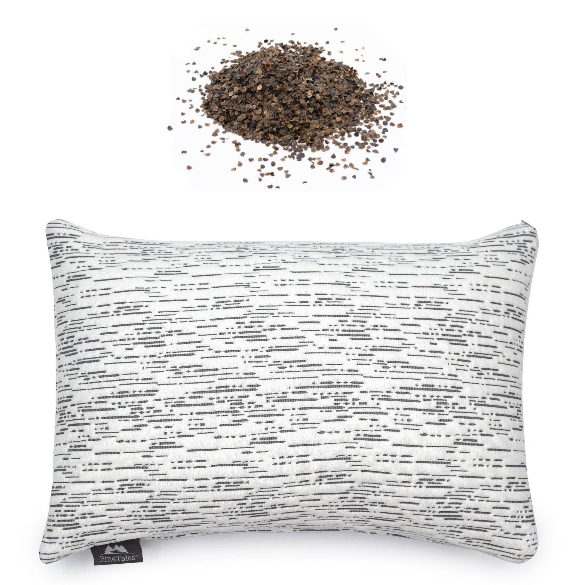 Signature Buckwheat Pillow with Horizon Design Bamboo Cover