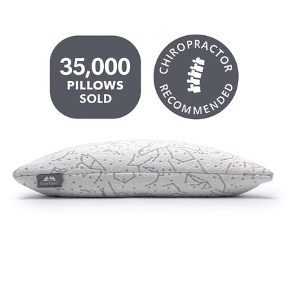 Side Profile of Premium Buckwheat Pillow Model, highlighting pillow loft and height