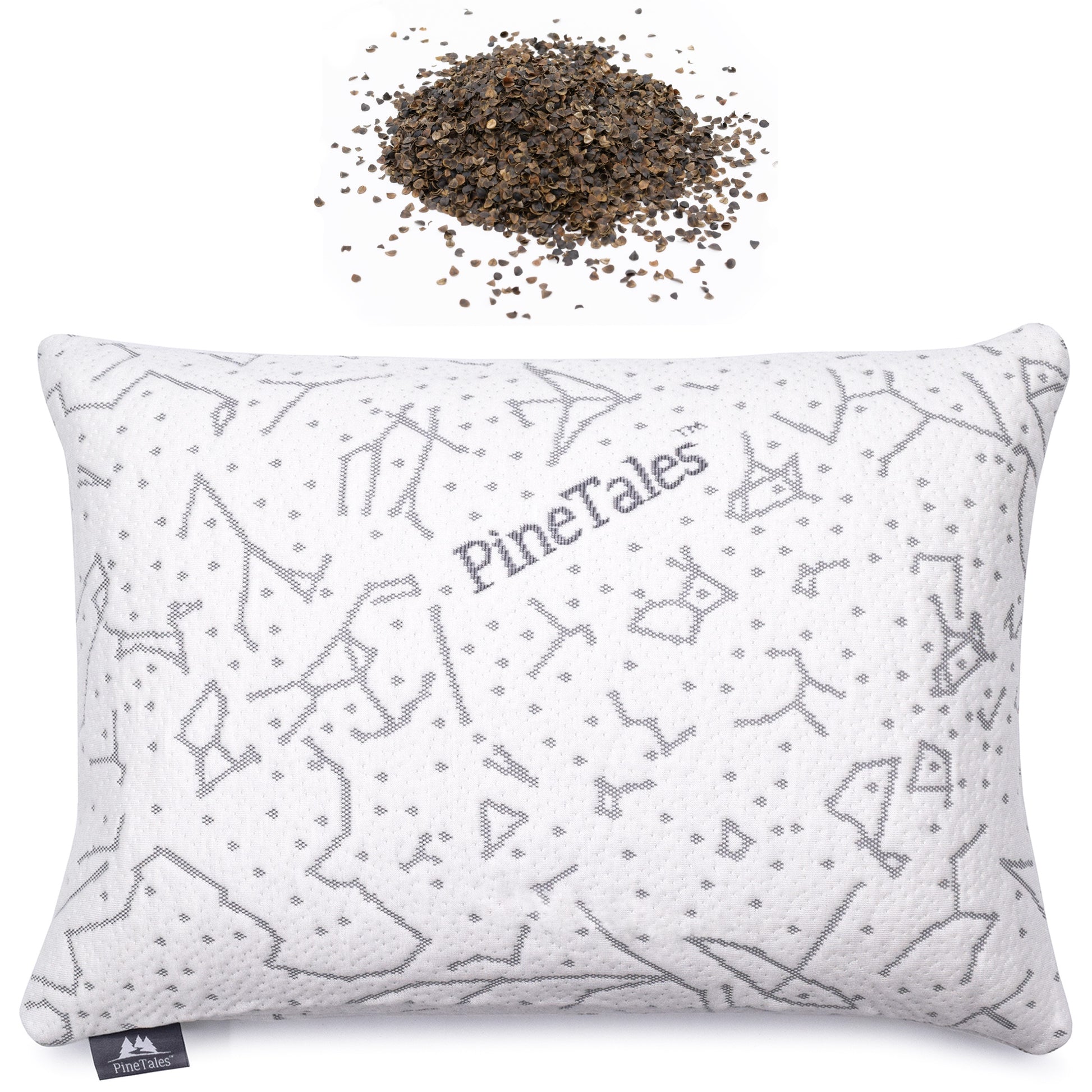 Buckwheat Pillow – Platinum Edition by PineTales with Dual Side Bamboo + Cool Touch cover