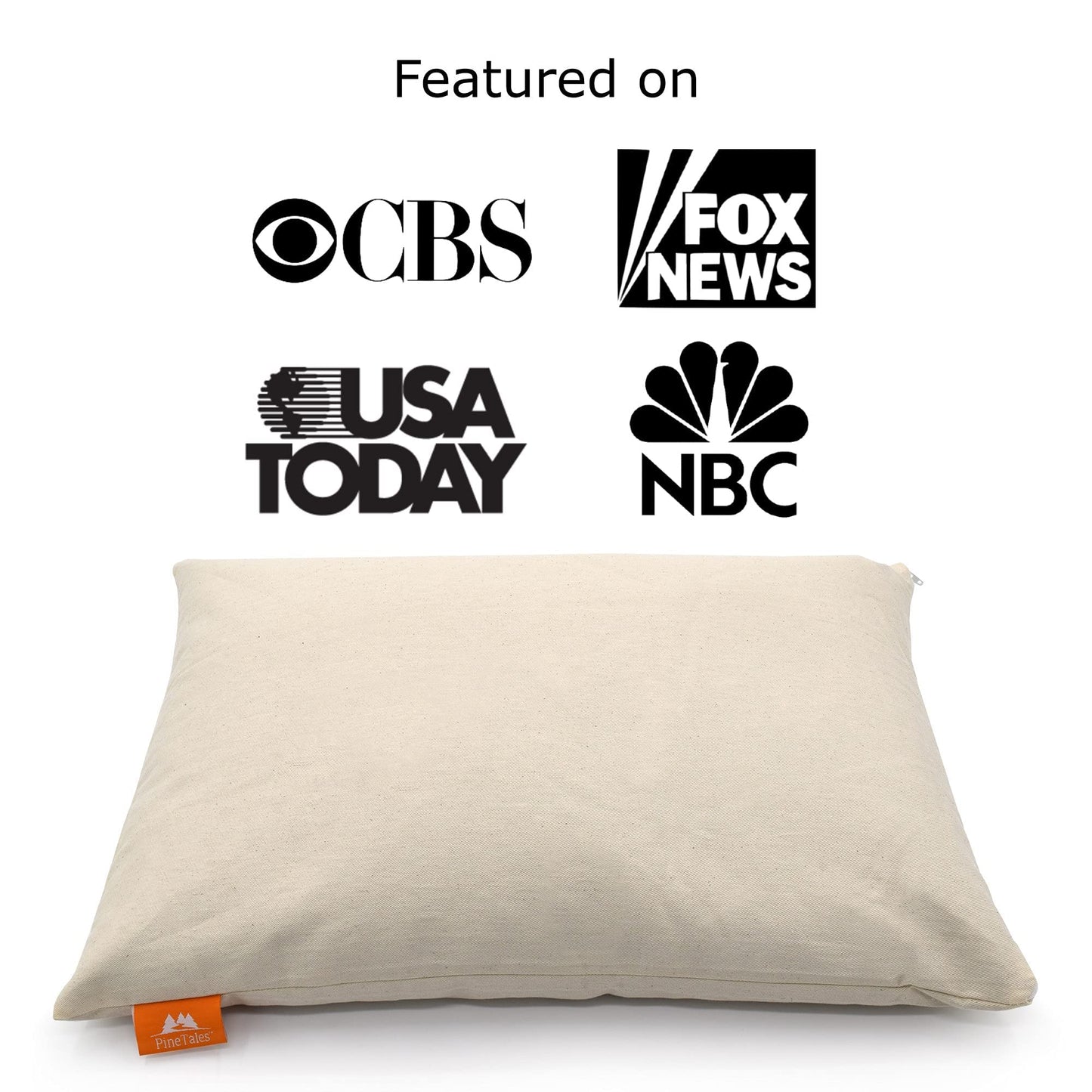 The PineTales Signature Edition Sobakawa Buckwheat Pillow was featured on news channels like USA Today, NBC and more
