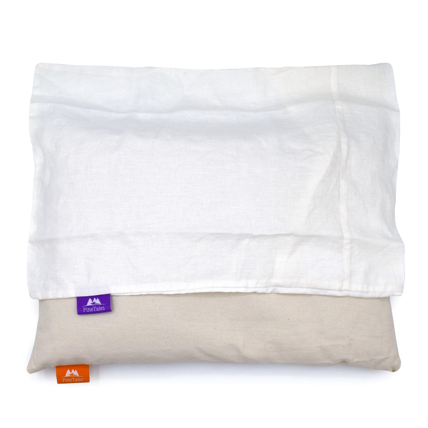 Top View showing the Egyptian cotton pillowcase, included with every classic buckwheat pillow