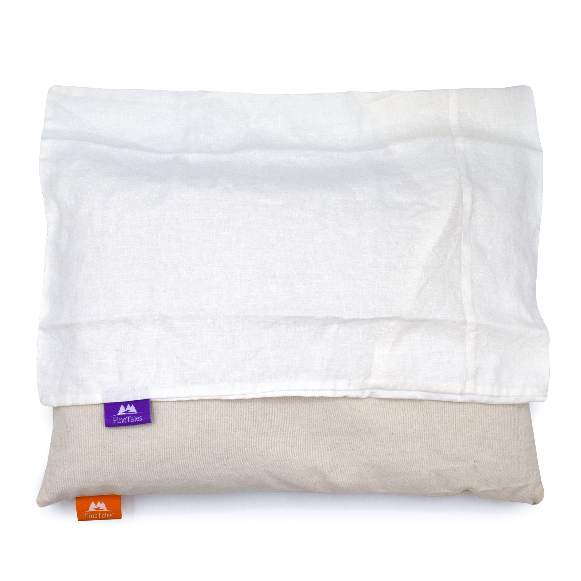 Top View showing the Egyptian cotton pillowcase, included with every classic buckwheat pillow