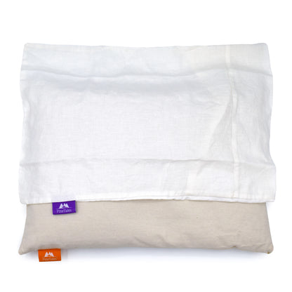 Top View showing the Egyptian cotton pillowcase, included with every classic buckwheat pillow