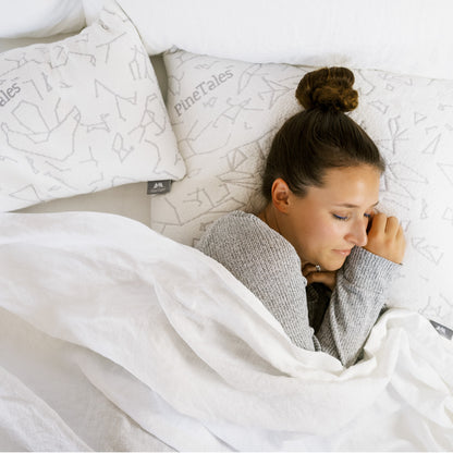 Millet Hull Pillow with Super Thick Star Constellation Design Bamboo Pillowcase - Side Sleeper using Standard Size 20" x 26"