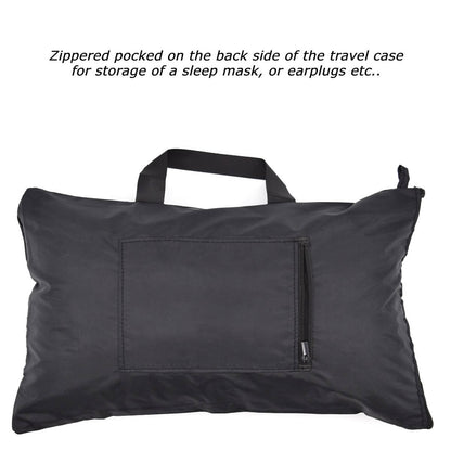 back view of the storage back that's included with pinetales travel pillow
