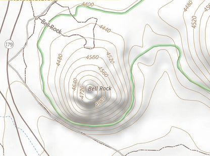 Rendered Topographic Satellite Image of Bell Rock