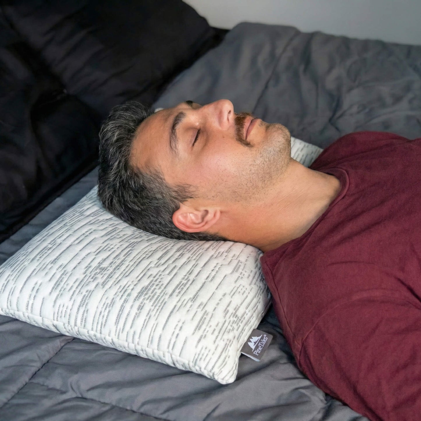 back sleeper using the ultra slim latex stomach sleeper pillow
