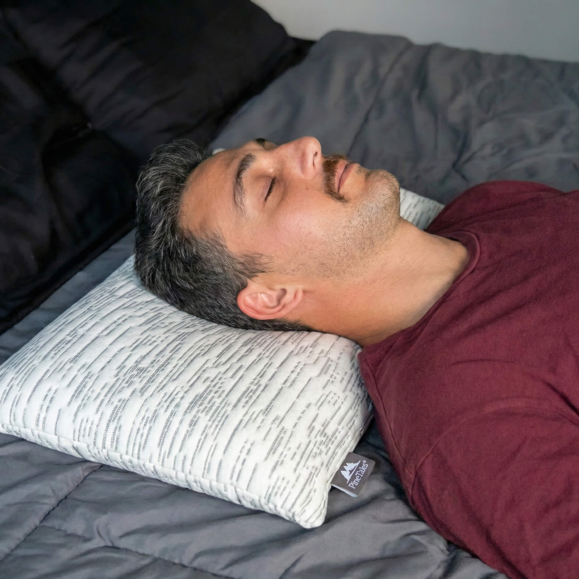 back sleeper using the ultra slim latex stomach sleeper pillow