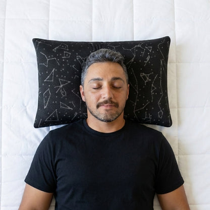 back sleeper on hybrid buckwheat pillow