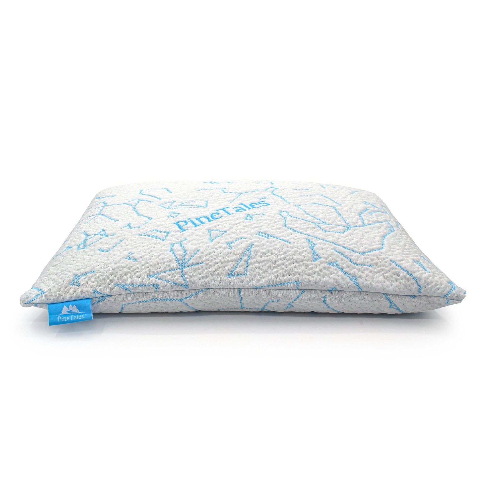 Platinum Buckwheat Pillow with Cool-Touch Cover Overstuffed Pillow Side Profile