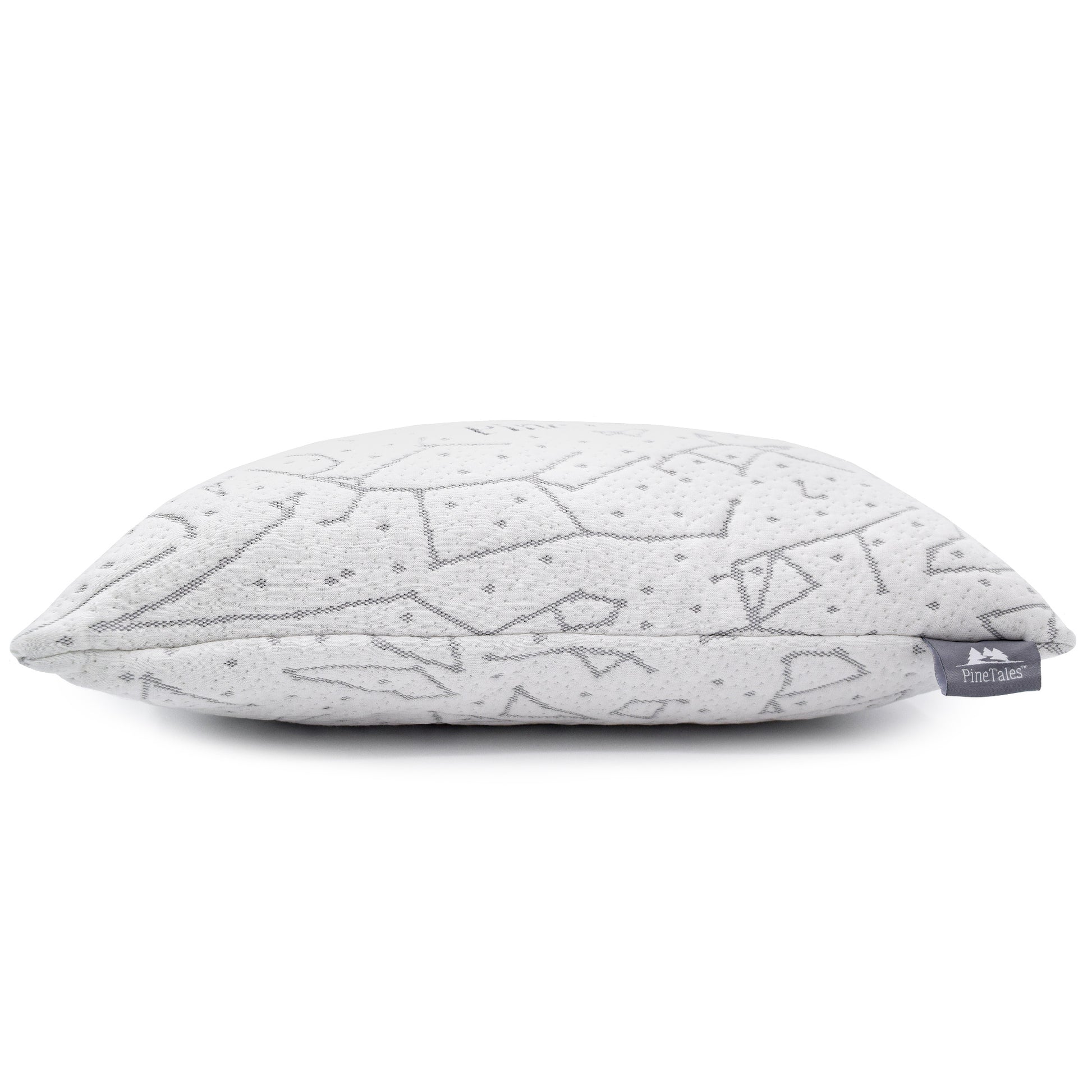 Side View of Travel Buckwheat Pillow with Galaxy Design Bamboo Cover