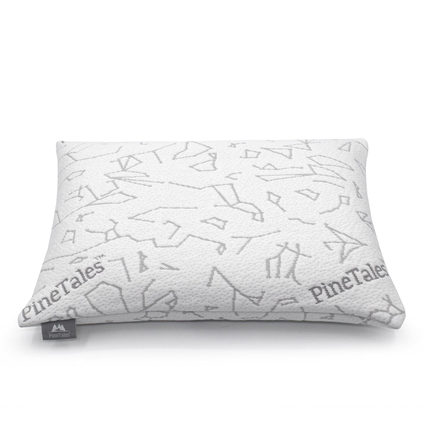 Hybrid Buckwheat and Memory Foam Pillow with Bamboo Cover - Angled Front View giving idea of pillow hight