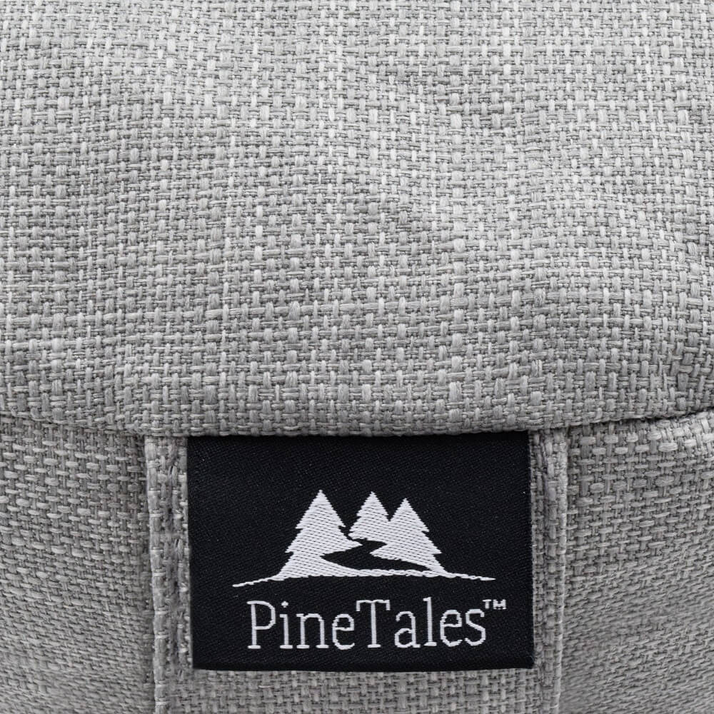 Meditation Pillow Zafu Edition Closeup of Logo Label