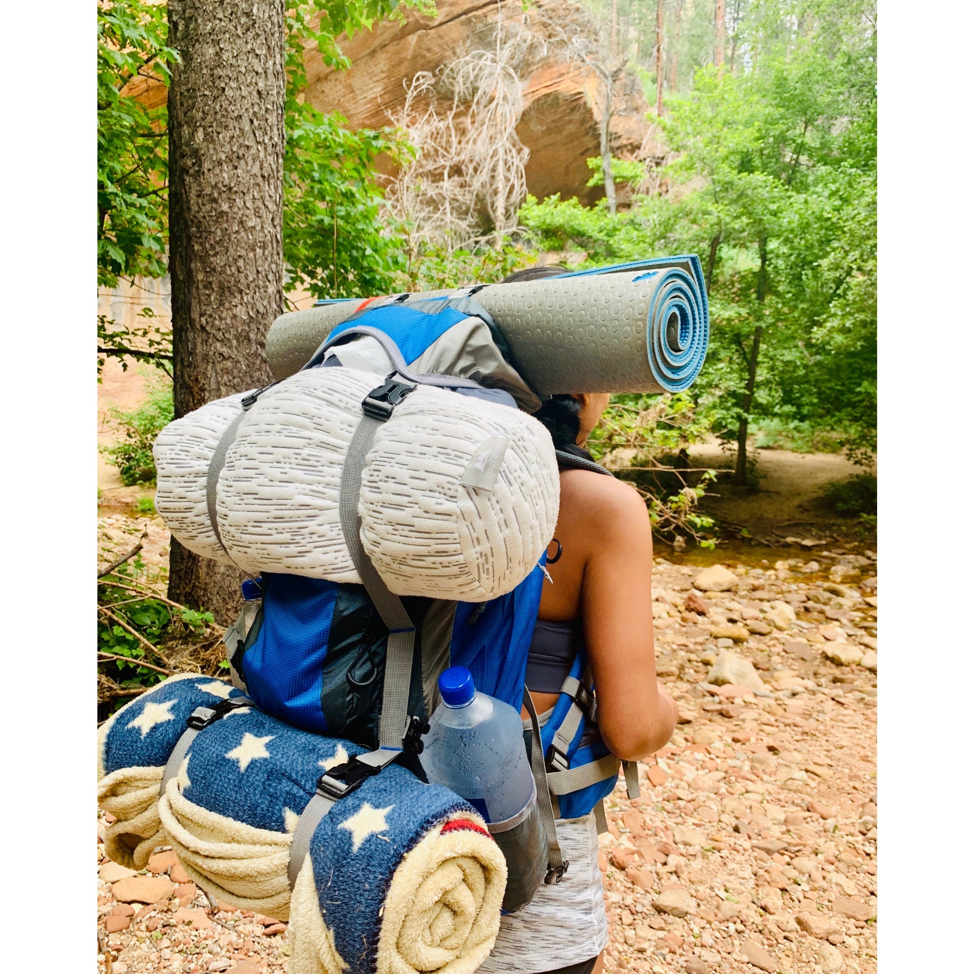 Neck Roll Pillow Backpack Hinking Image - PineTales