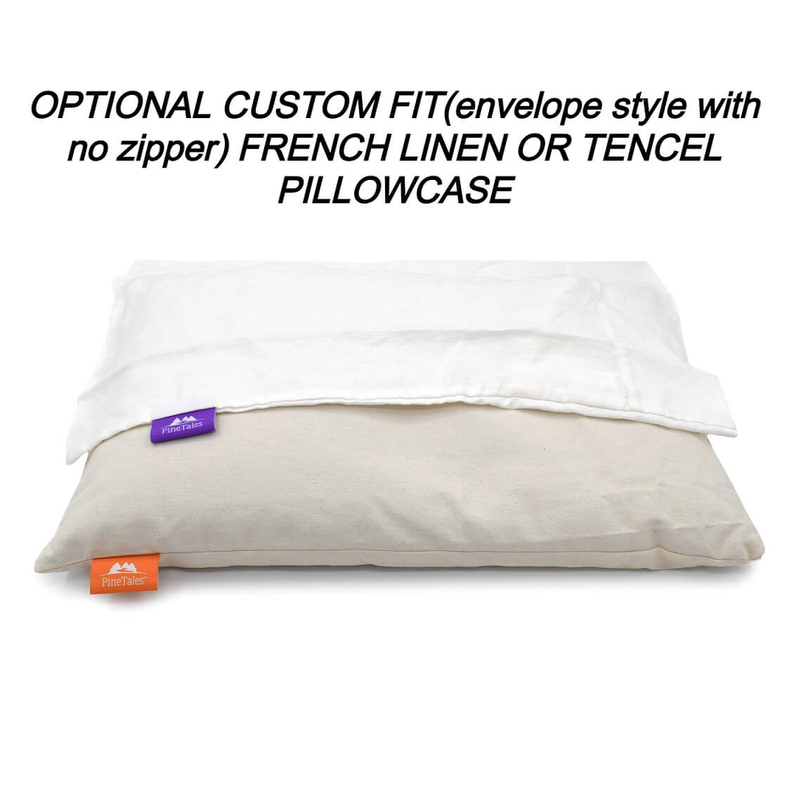Optional Pillowcases available for the PineTales Sobakawa Buckwheat Pillow in Tencel and French linen