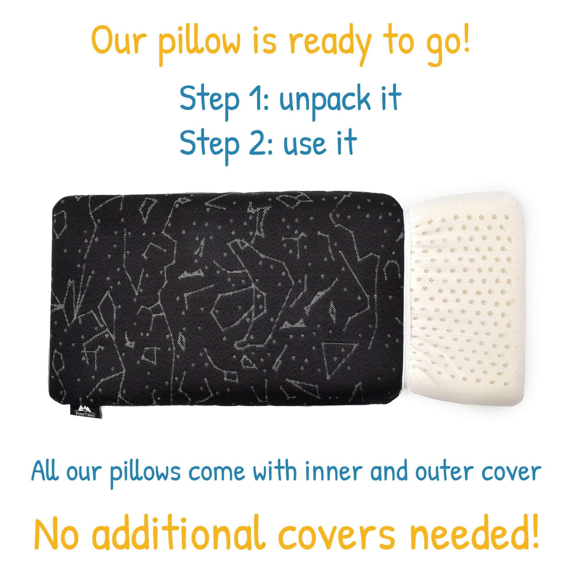 Stomach Sleeper Pillow | Back Sleeper Pillow | BLK - PineTales®